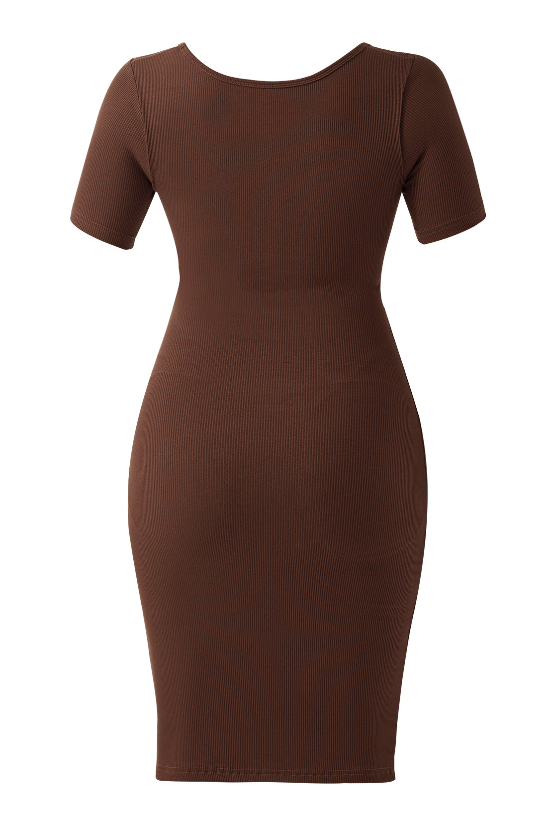 Midikjole med korte ermer og innebygd shapewear