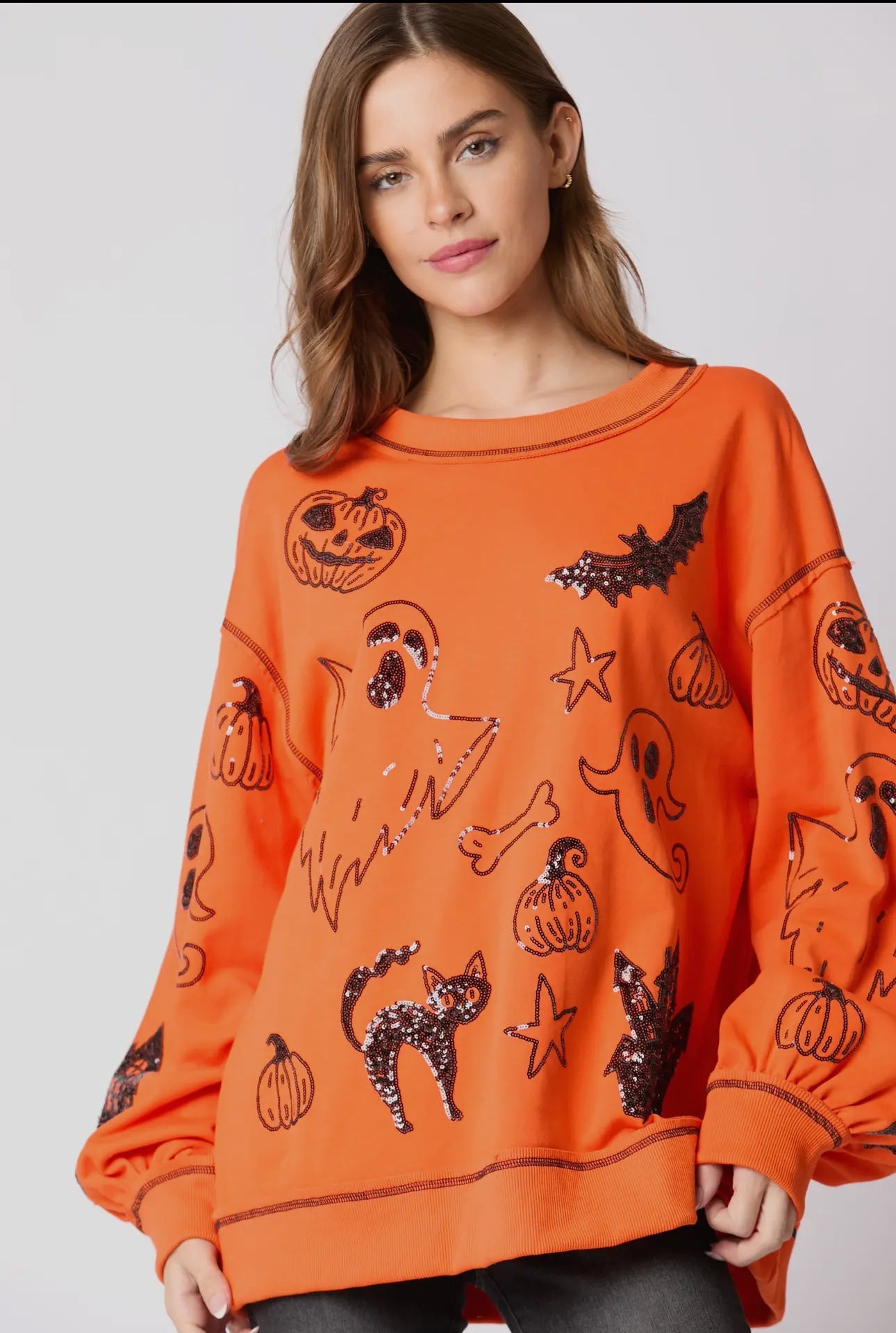 SVART Halloween 🎃 paljettopp RTS