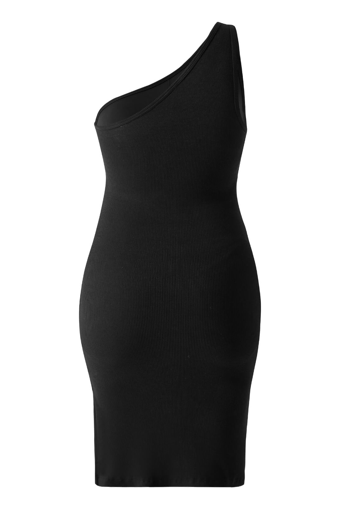 Minikjole med én skulder, rynkedetaljer og innebygd shapewear