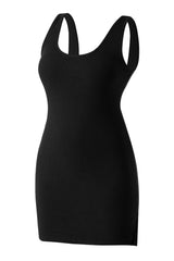 Rund hals basic midikjole med innebygd shapewear