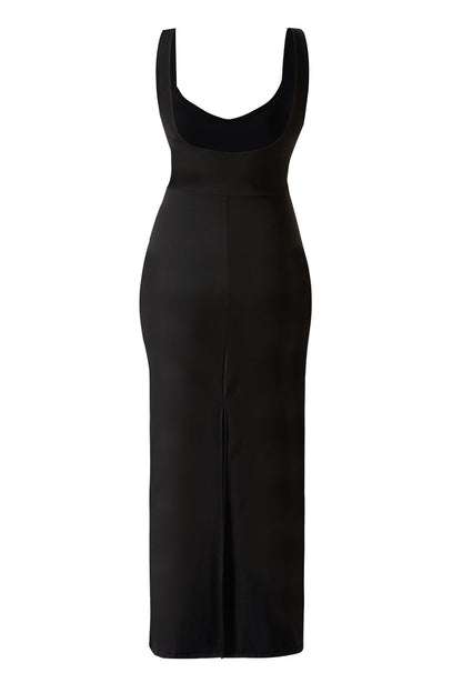 Maxikjole med kontrastfarger og innebygd shapewear