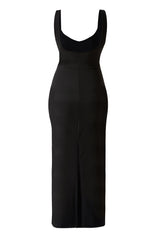 Maxikjole med kontrasterende farger og innebygd shapewear