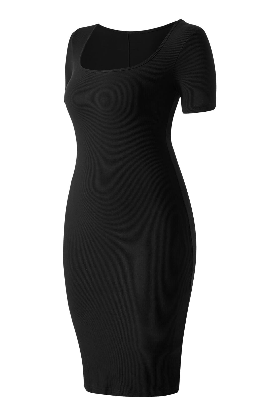 Midikjole med korte ermer og innebygd shapewear