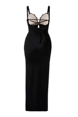 Blonde push-up maxikjole med innebygd shapewear