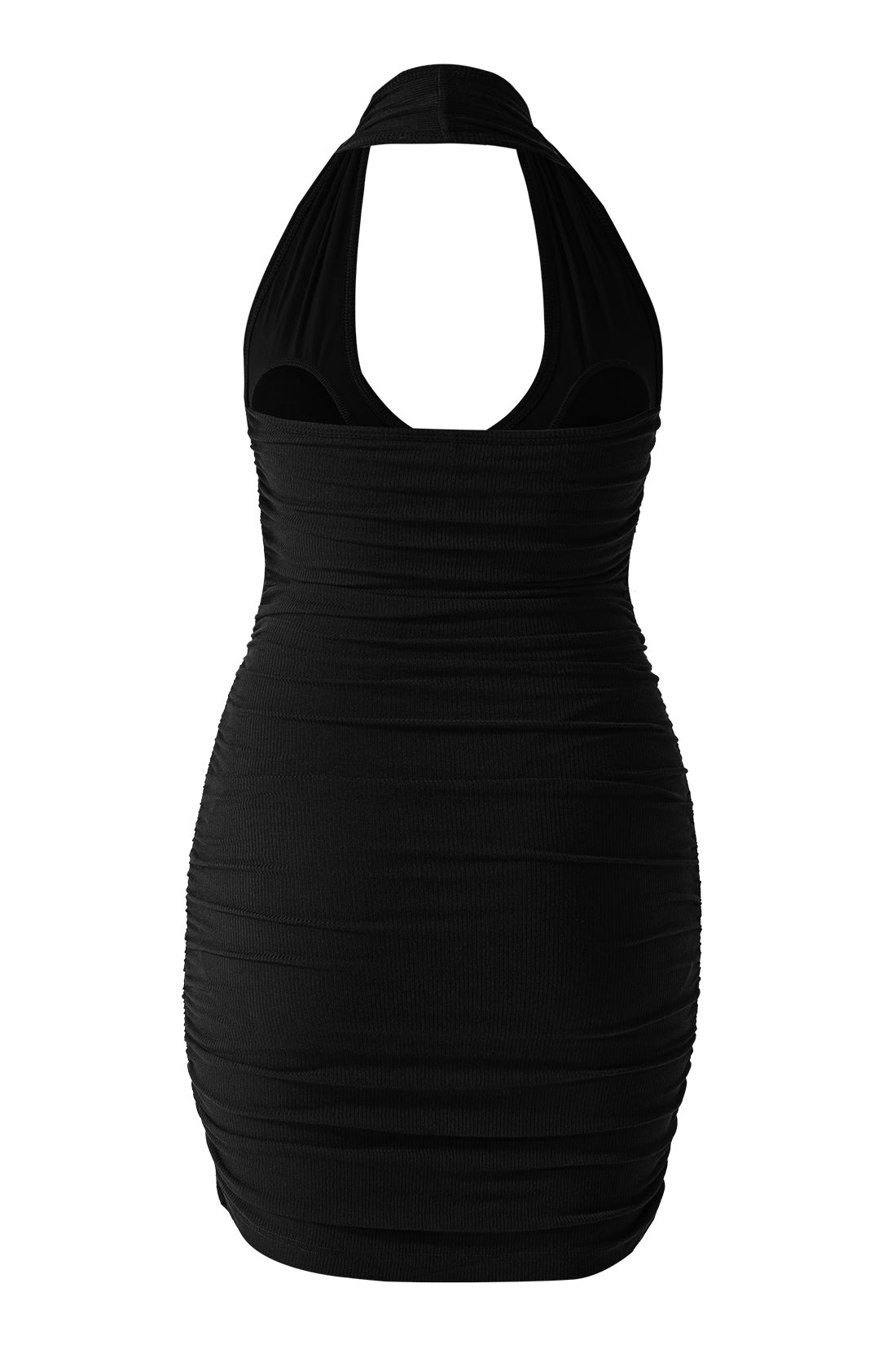Minikjole med rynkedetaljer ved halsen og innebygd shapewear