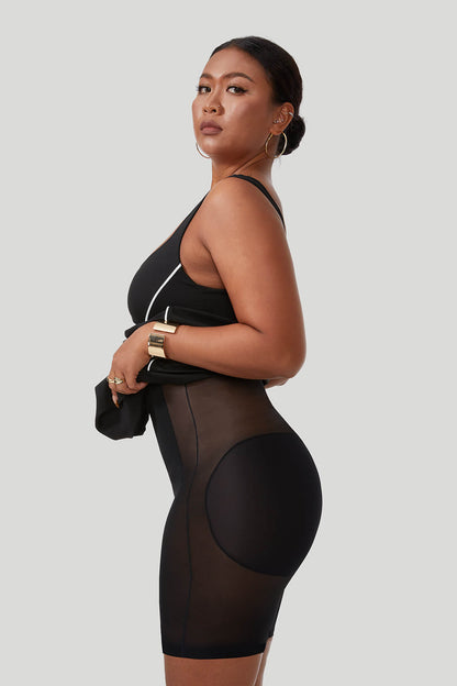 Maxikjole med kontrastfarger og innebygd shapewear