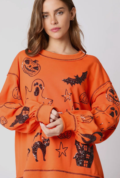 SVART Halloween 🎃 paljettopp RTS