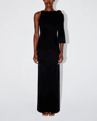 Stretch maxikjole med knute