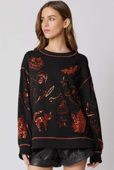 SVART Halloween 🎃 paljettopp RTS