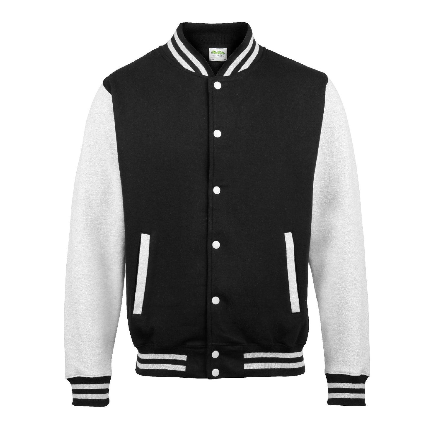 Herrejakke i varsity-stil med kontrastfarger – svart/grå