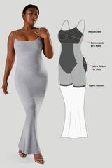 Spaghettistroppekjole med innebygd shapewear