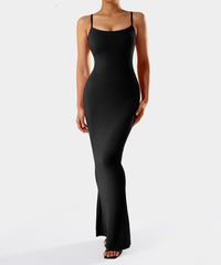 Spaghettistroppekjole med innebygd shapewear