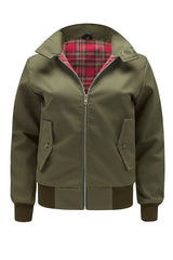 Dame Classic Harrington Jakke - Olivengrønn