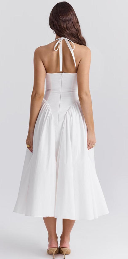 Elegant maxikjole med V-utringning