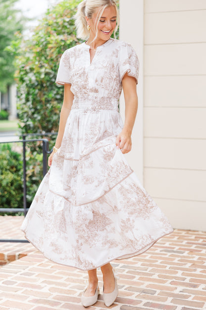 Elegant maxikjole med toile-mønster – Bliss