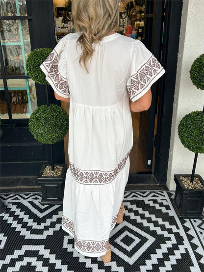 Midikjole med bohemsk stil