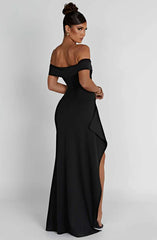 Off-Shoulder Høy Splitt Maxikjole