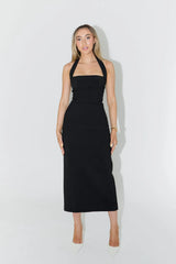 Tettsittende Halterneck Midikjole