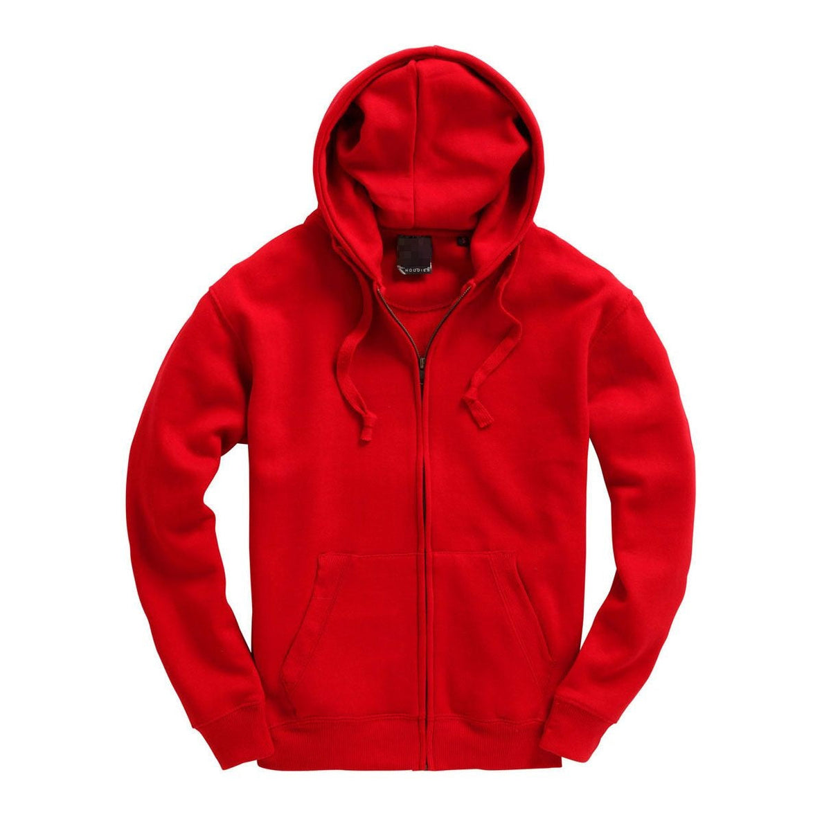 Herrehoodie med glidelås – rød